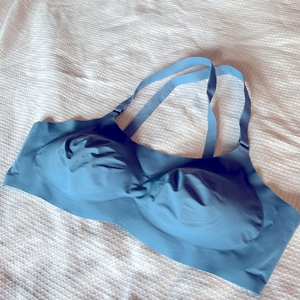 knix Seamless Padded Bralette in Teal Blue